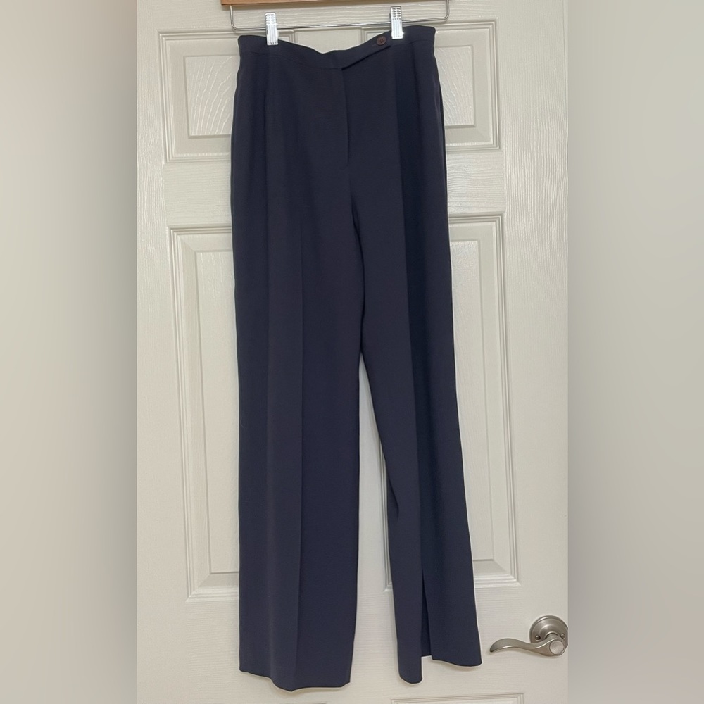 High waisted blue polyester vintage women’s slacks
